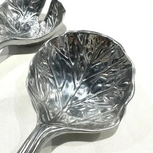 Antique Vintage Silver Garden Salad Server Set - 2 Pieces - 12" - Picture 3 of 6